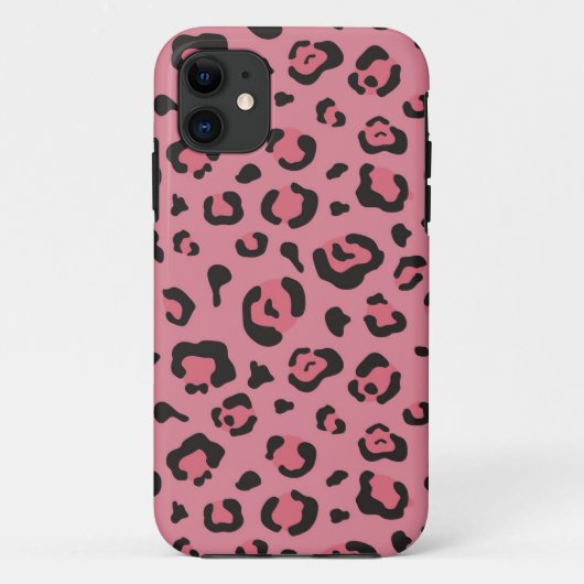 ヒョウのピンク動物のイラストレーション Case-Mate iPhoneケース (裏面)
