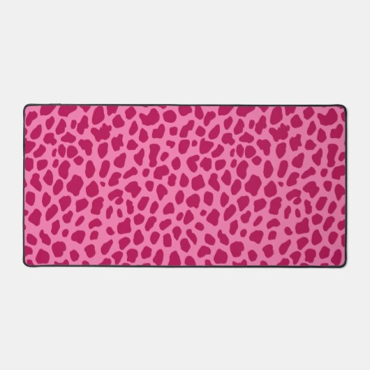 ヒョウのファーパターントレンディーy2k明るい赤紫色ピンク デスクマット (正面)