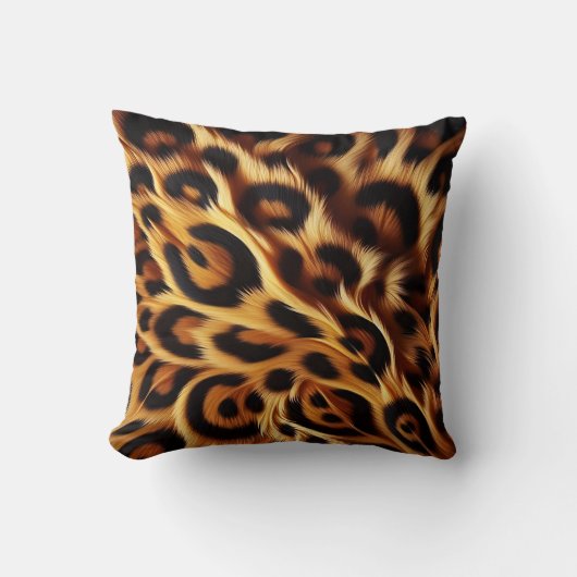 ヒョウのブリス:はっきりしたプリント、居心地の良い夜 クッション (正面)