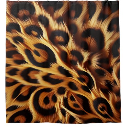 ヒョウのブリス：はっきりしたプリント、居心地の良い夜 シャワーカーテン (正面)