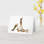 ヒョウのブーツのファッショニスタ骨組 カード (黄色い花)