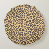 ヒョウのプリントのアニマル・スキンパターン ラウンドクッション (裏面)