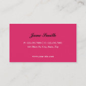 ヒョウのプリントのエレガントでモダンなファッションのピンク 名刺 (裏面)