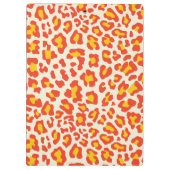 ヒョウのプリントのオレンジ黄色の白くカスタムなクリップボード クリップボード (裏面)