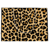 ヒョウのプリントのカスタムなハッピーバースデーのギフトバッグ ラージペーパーバッグ (裏面)