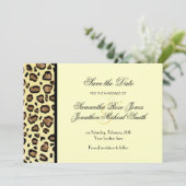 ヒョウのプリントのカスタムな結婚式の保存日付 セーブザデート (スタンド正面)