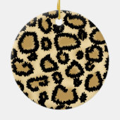 ヒョウのプリントのパターン、ブラウンおよび黒 セラミックオーナメント (裏面)