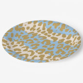 ヒョウのプリントのパーティーのプレート(青い) ペーパープレート (アングル)
