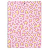 ヒョウのプリントのピンクおよび黄色くカスタムなクリップボード クリップボード (裏面)