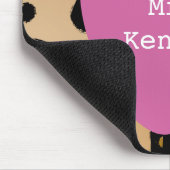 ヒョウのプリントのピンクのAppleの先生 マウスパッド (コーナー)