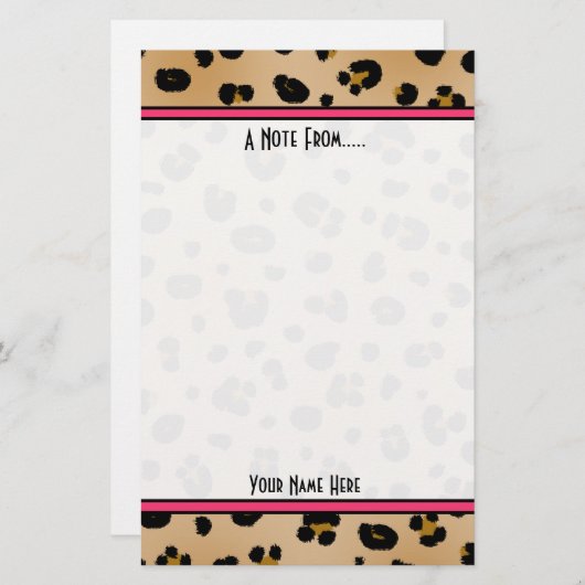 ヒョウのプリントのファッションの文房具 便箋 (正面/裏面)