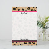 ヒョウのプリントのファッションの文房具 便箋 (スタンド正面)