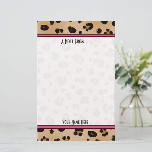 ヒョウのプリントのファッションの文房具 便箋 (スタンド正面)