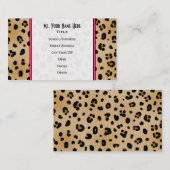 ヒョウのプリントのファッションビジネスカード 名刺 (正面/裏面)