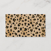 ヒョウのプリントのファッションビジネスカード 名刺 (裏面)