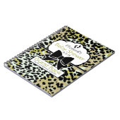 ヒョウのプリントのベビーシャワーの来客名簿 ノートブック (左側)