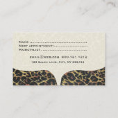 ヒョウのプリントのマッサージのサロン 予約カード (裏面)