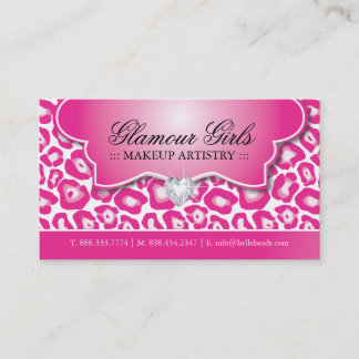 ヒョウのプリントのメーキャップアーティストの名刺 名刺