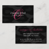 ヒョウのプリントのモノグラム 名刺 (正面/裏面)