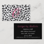 ヒョウのプリントのモノグラム 名刺 (正面/裏面)