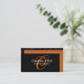 ヒョウのプリントのモノグラム 名刺 (スタンド正面)