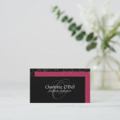 ヒョウのプリントのモノグラム 名刺 (スタンド正面)