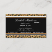 ヒョウのプリントのモノグラムSの名刺の~の黒 名刺 (裏面)