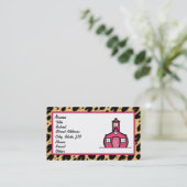 ヒョウのプリントのロゴ 名刺 (スタンド正面)