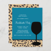 ヒョウのプリントのワインのバチェロレッテ 招待状 (正面/裏面)