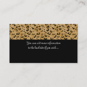 ヒョウのプリントの上層の名刺 名刺 (裏面)