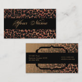 ヒョウのプリントの優雅の名刺 名刺 (正面/裏面)