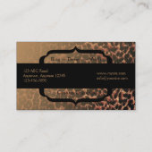 ヒョウのプリントの優雅の名刺 名刺 (裏面)