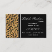 ヒョウのプリントの名刺の~の黒 名刺 (裏面)