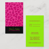 ヒョウのプリントの名刺 予約カード (正面/裏面)