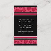 ヒョウのプリントの名刺 名刺 (裏面)