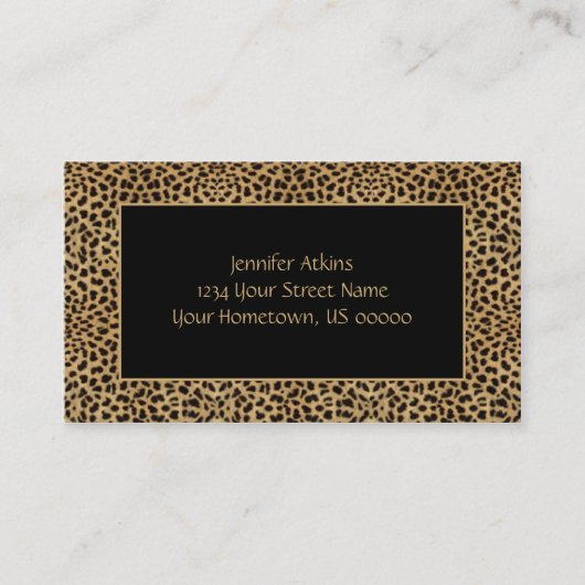 ヒョウのプリントの名刺 名刺 (正面)