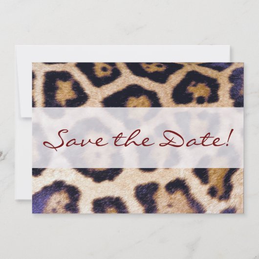 ヒョウのプリントの大きな猫パターンパーティの招待状 セーブザデート (正面)