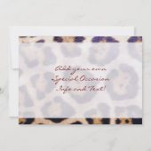 ヒョウのプリントの大きな猫パターンパーティの招待状 セーブザデート (裏面)