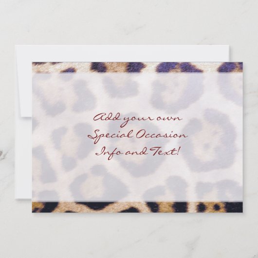 ヒョウのプリントの大きな猫パターンパーティの招待状 セーブザデート (裏面)