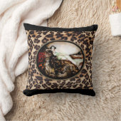 ヒョウのプリントの枕のIcartのヒョウの女性 クッション (ブランケット)