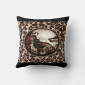 ヒョウのプリントの枕のIcartのヒョウの女性 クッション (裏面)