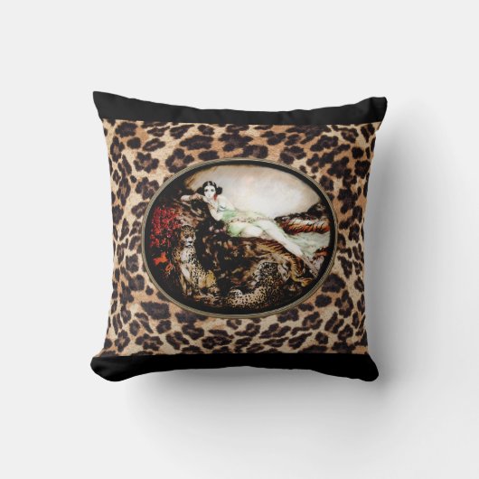 ヒョウのプリントの枕のIcartのヒョウの女性 クッション (正面)