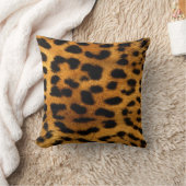 ヒョウのプリントの枕 クッション (ブランケット)
