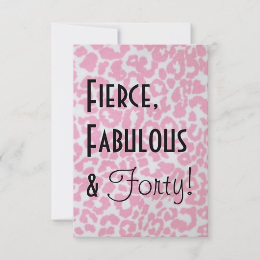 ヒョウのプリントの第40誕生日の招待状 招待状 (正面)