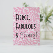 ヒョウのプリントの第40誕生日の招待状 招待状 (スタンド正面)