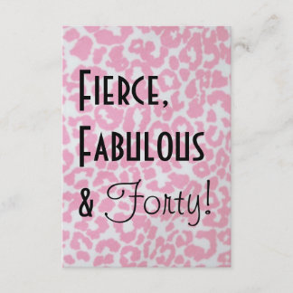 ヒョウのプリントの第40誕生日の招待状 招待状