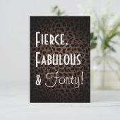 ヒョウのプリントの第40誕生日の招待状 招待状 (スタンド正面)