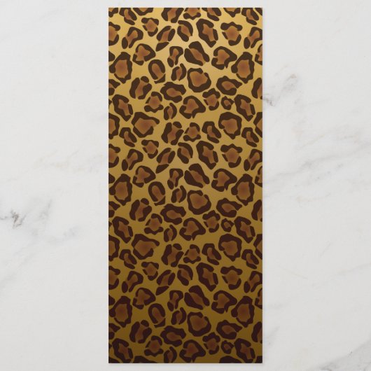 ヒョウのプリントの結婚式メニュー-カスタマイズ可能な一致 メニュー (裏面)