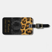 ヒョウのプリントの荷物のラベル ラゲッジタグ (正面横)