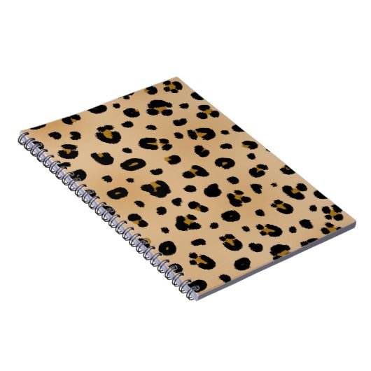 ヒョウのプリントの螺線形ノート ノートブック (右側)